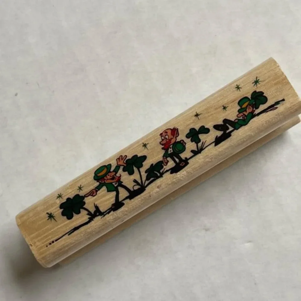 St Patricks Wooden Rubber Stamp Shamrock Scrapbooking Arts‎ Holiday Stamping